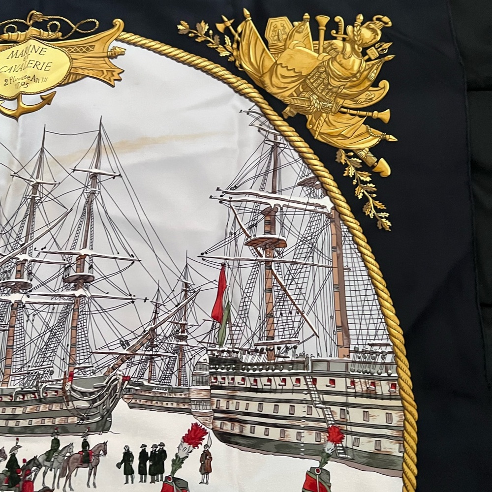 Hermès Paris “Marine et Cavalerie” Silk Scarf - Picture 8 of 10